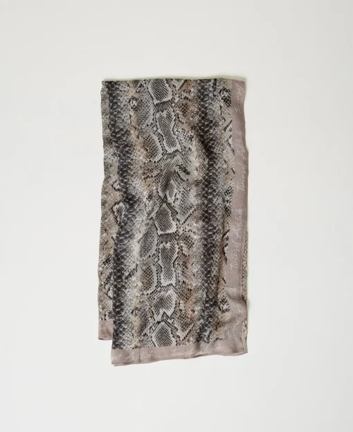 Kefiah In Georgette Con Stampa Snake