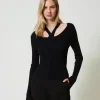 Maglia A Costine Con Cut-out