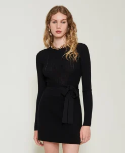 Maglia A Costine Con Fiocco