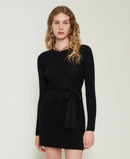 Maglia A Costine Con Fiocco