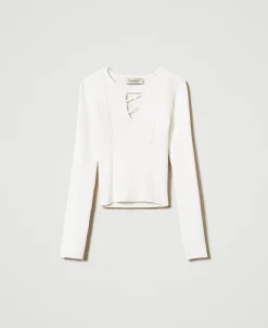Maglia A Costine Con Intreccio