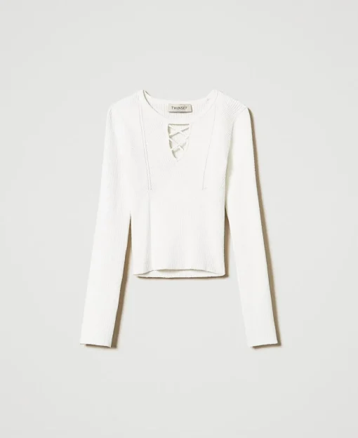 Maglia A Costine Con Intreccio