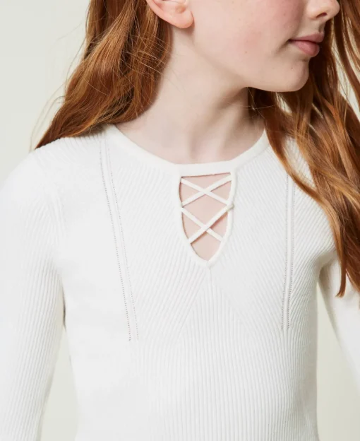 Maglia A Costine Con Intreccio