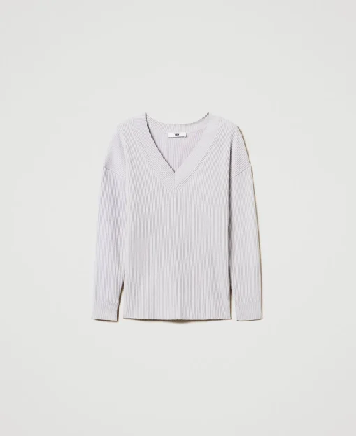 Maglia A Costine Con Spacco