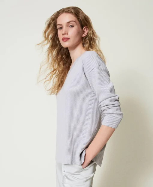 Maglia A Costine Con Spacco