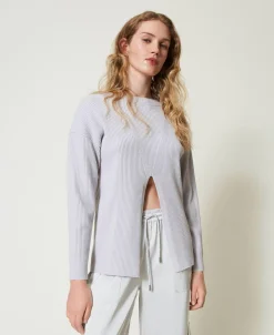 Maglia A Costine Con Spacco