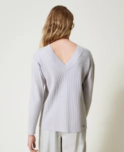 Maglia A Costine Con Spacco
