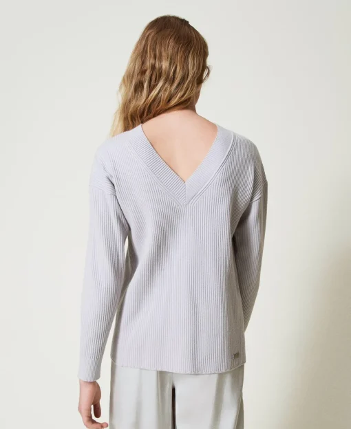 Maglia A Costine Con Spacco