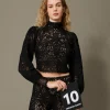 Maglia Boxy In Crochet A Fiori