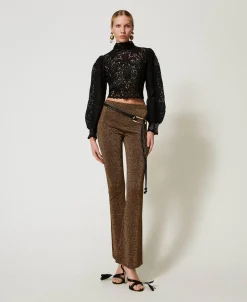 Maglia Boxy In Crochet A Fiori