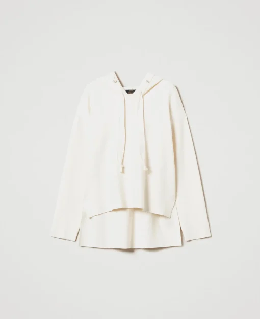 Maglia Con Cappuccio E Perle