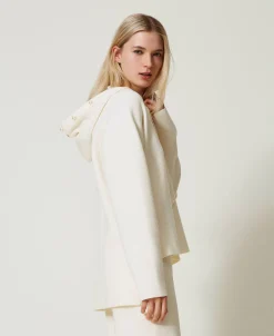 Maglia Con Cappuccio E Perle