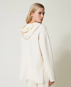 Maglia Con Cappuccio E Perle