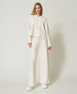 Maglia Con Cappuccio E Perle