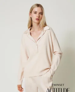 Maglia Con Colletto In Raso