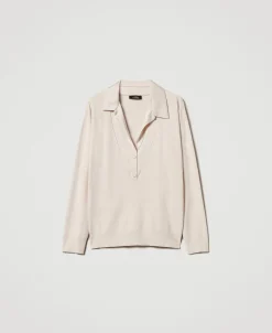 Maglia Con Colletto In Raso