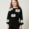 Maglia Con Fiori A Intarsio