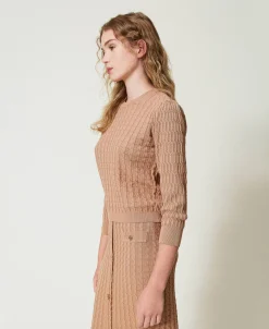 Maglia Con Lavorazione Mix Di Punti
