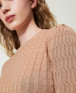 Maglia Con Lavorazione Mix Di Punti