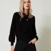 Maglia Con Pizzo E Fiocco