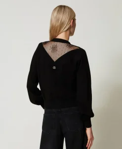 Maglia Con Pizzo E Fiocco
