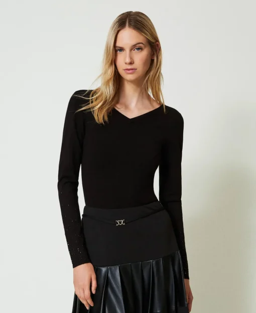 Maglia Con Strass In Dégradé