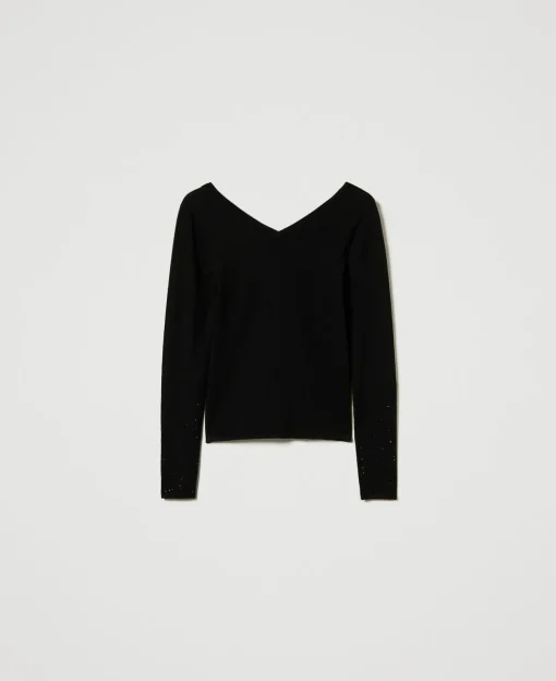 Maglia Con Strass In Dégradé