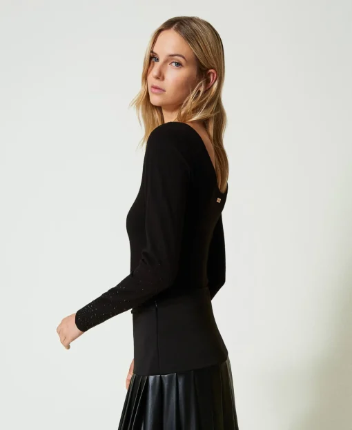 Maglia Con Strass In Dégradé