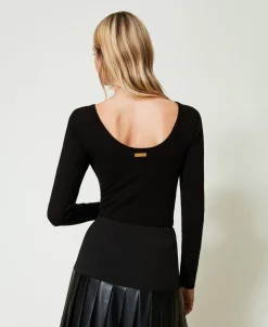 Maglia Con Strass In Dégradé