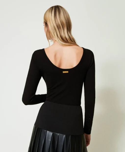 Maglia Con Strass In Dégradé