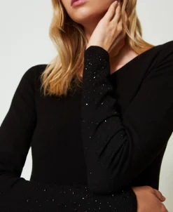 Maglia Con Strass In Dégradé