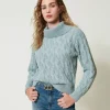 Maglia Con Trecce E Maxi Collo