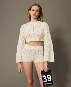 Maglia Cropped In Lana