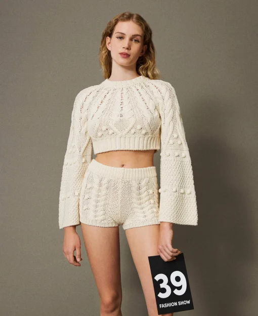 Maglia Cropped In Lana