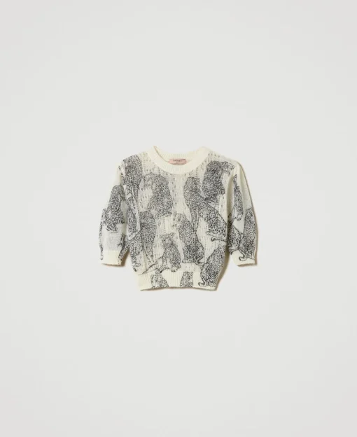 Maglia Cropped In Misto Lana E Mohair