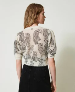Maglia Cropped In Misto Lana E Mohair