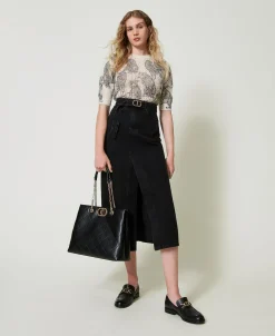 Maglia Cropped In Misto Lana E Mohair