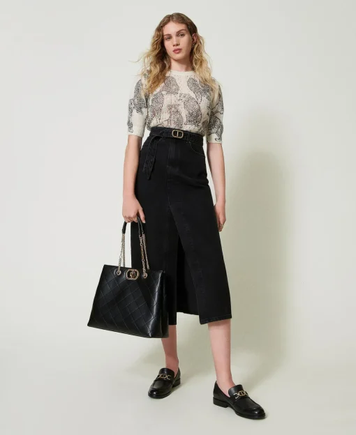 Maglia Cropped In Misto Lana E Mohair