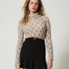 Maglia Dolcevita In Misto Mohair Stampato
