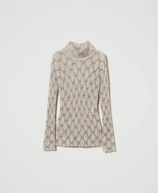 Maglia Dolcevita In Misto Mohair Stampato