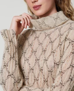 Maglia Dolcevita In Misto Mohair Stampato