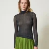 Maglia Fitted A Costine Con Lurex