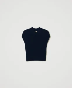 Maglia Fitted A Costine Décor