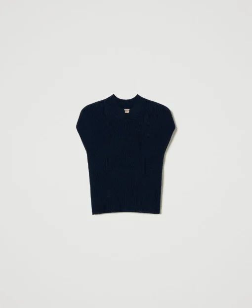 Maglia Fitted A Costine Décor