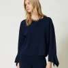 Maglia Girocollo Con Volant
