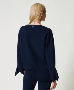 Maglia Girocollo Con Volant