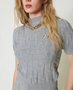 Maglia In Cotone E Cashmere Con Logo