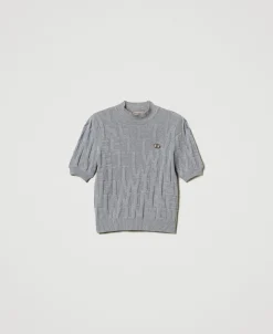 Maglia In Cotone E Cashmere Con Logo