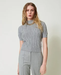 Maglia In Cotone E Cashmere Con Logo