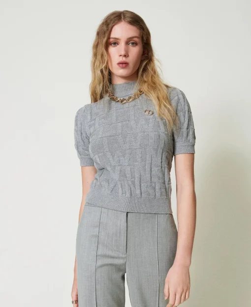 Maglia In Cotone E Cashmere Con Logo